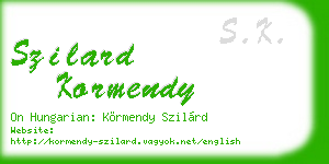 szilard kormendy business card
