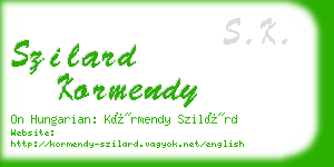 szilard kormendy business card